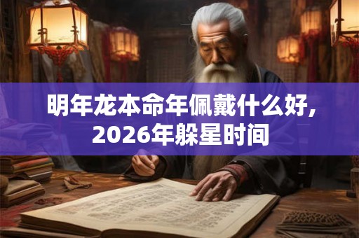 明年龙本命年佩戴什么好,2026年躲星时间 明年龙本命年佩戴什么好,2026年躲星时间