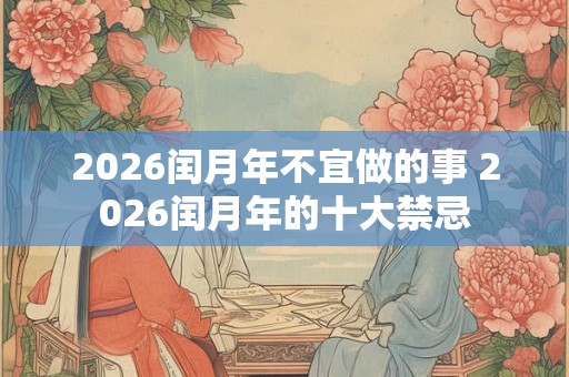 2026闰月年不宜做的事 2026闰月年的十大禁忌