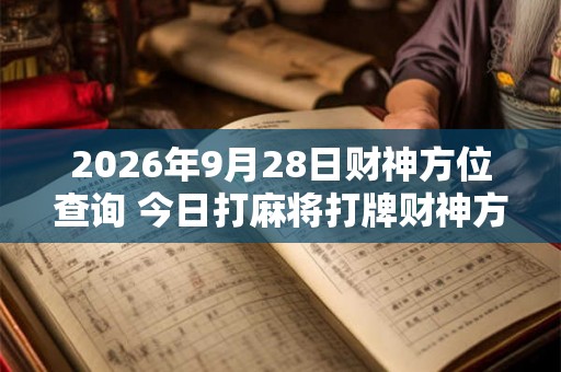 2026年9月28日财神方位查询 今日打麻将打牌财神方位