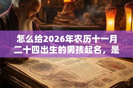 怎么给2026年农历十一月二十四出生的男孩起名，是富贵命吗？