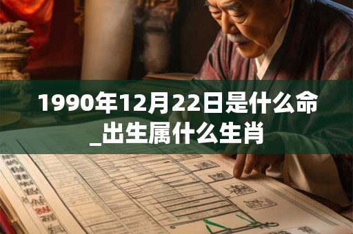 1990年12月22日是什么命_出生属什么生肖