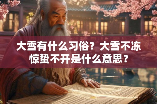 大雪有什么习俗？大雪不冻惊蛰不开是什么意思？