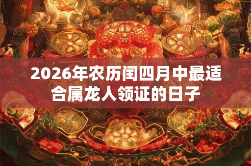 2026年农历闰四月中最适合属龙人领证的日子
