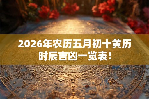 2026年农历五月初十黄历时辰吉凶一览表！
