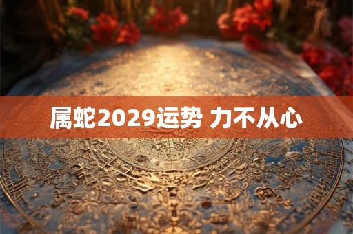 属蛇2029运势 力不从心