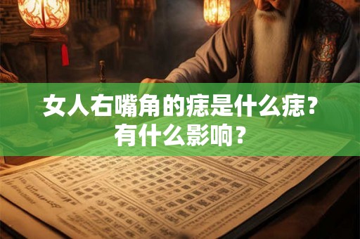 女人右嘴角的痣是什么痣？有什么影响？
