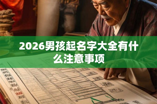 2026男孩起名字大全有什么注意事项
