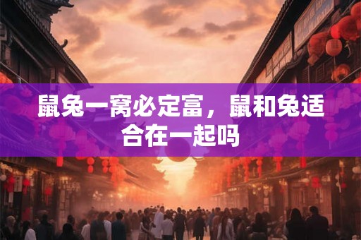 鼠兔一窝必定富，鼠和兔适合在一起吗