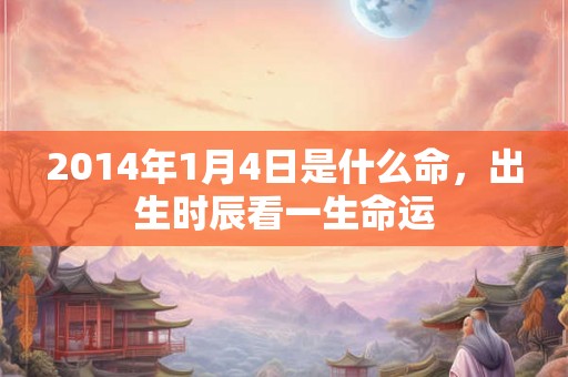 2014年1月4日是什么命,出生时辰看一生命运 2014年1月4日是什么命,出生时辰看一生命运