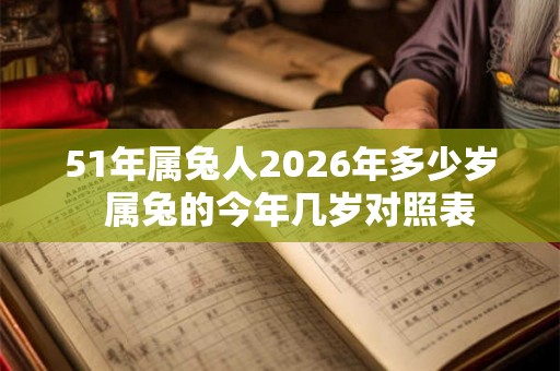 51年属兔人2026年多少岁 属兔的今年几岁对照表 51年属兔人2026年多少岁 属兔的今年几岁对照表
