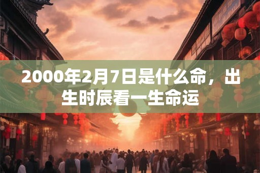 2000年2月7日是什么命，出生时辰看一生命运