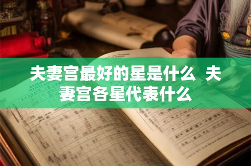 夫妻宫最好的星是什么  夫妻宫各星代表什么