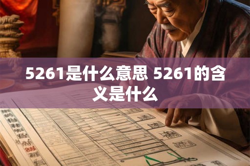 5261是什么意思 5261的含义是什么