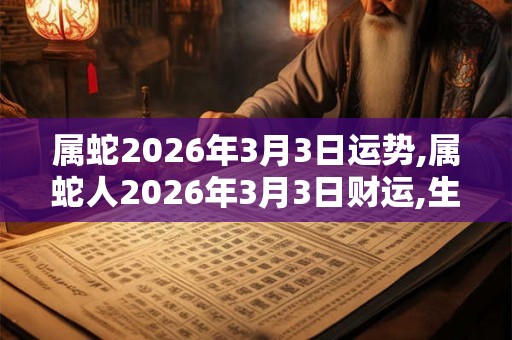 属蛇2026年3月3日运势,属蛇人2026年3月3日财运,生肖蛇2026年3月3日运势