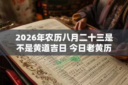 2026年农历八月二十三是不是黄道吉日 今日老黄历如何