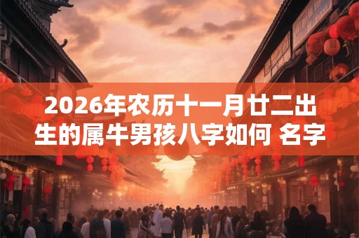 2026年农历十一月廿二出生的属牛男孩八字如何 名字推荐