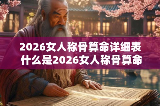 2026女人称骨算命详细表 什么是2026女人称骨算命详细表