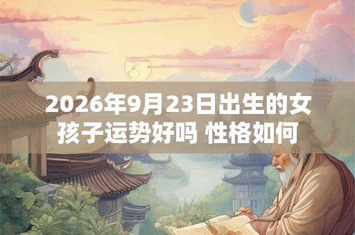 2026年9月23日出生的女孩子运势好吗 性格如何