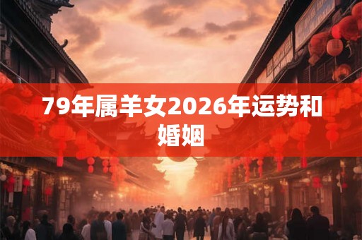 79年属羊女2026年运势和婚姻
