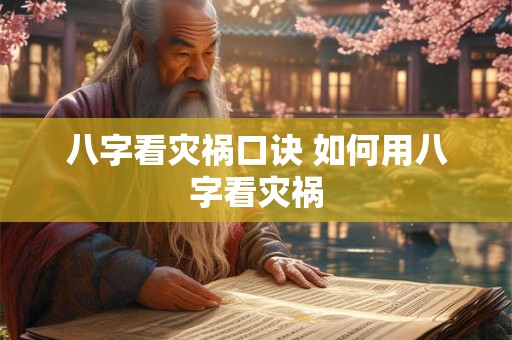 八字看灾祸口诀 如何用八字看灾祸