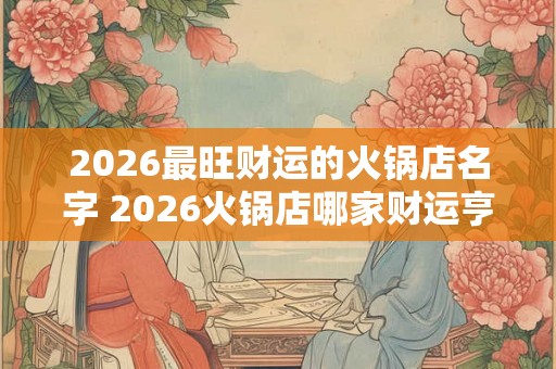 2026最旺财运的火锅店名字 2026火锅店哪家财运亨通