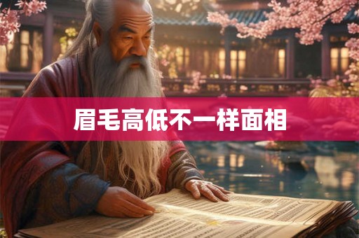 眉毛高低不一样面相