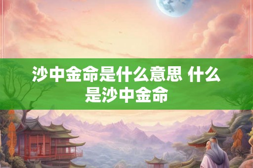 沙中金命是什么意思 什么是沙中金命 沙中金命是什么意思 什么是沙中金命