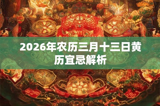 2026年农历三月十三日黄历宜忌解析