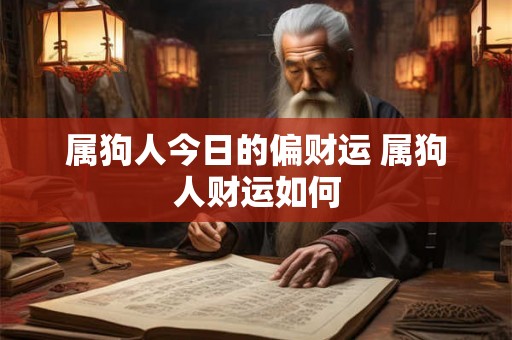 属狗人今日的偏财运 属狗人财运如何