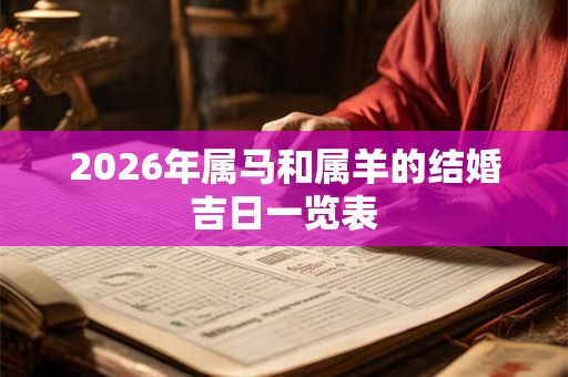 2026年属马和属羊的结婚吉日一览表