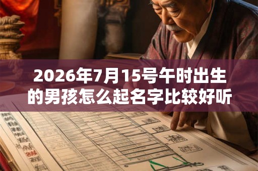 2026年7月15号午时出生的男孩怎么起名字比较好听 2026年7月15号午时出生的男孩怎么起名字比较好听