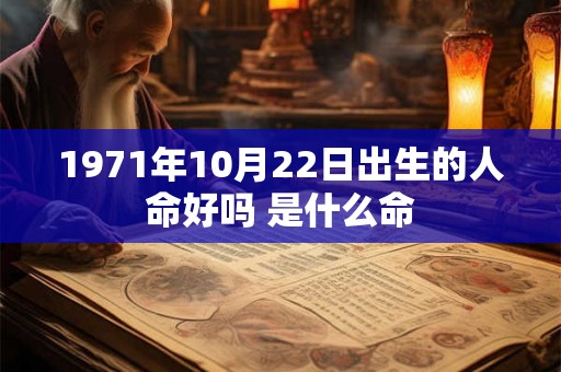 1971年10月22日出生的人命好吗 是什么命