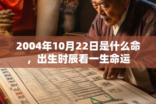 2004年10月22日是什么命，出生时辰看一生命运