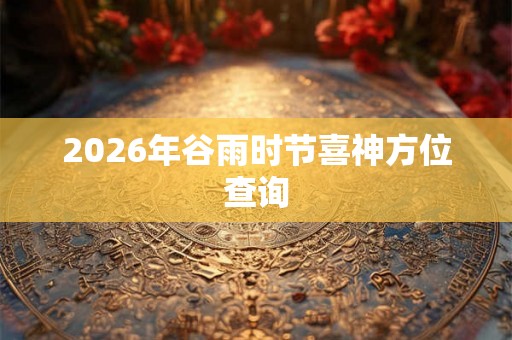 2026年谷雨时节喜神方位查询 2026年谷雨时节喜神方位查询