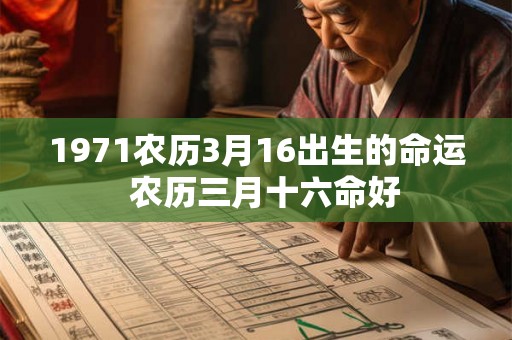 1971农历3月16出生的命运  农历三月十六命好
