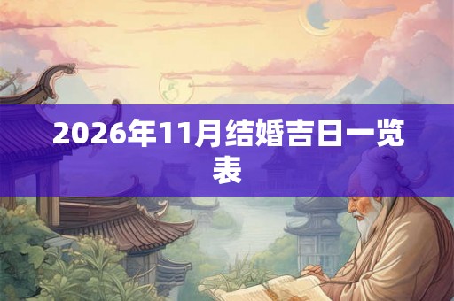 2026年11月结婚吉日一览表