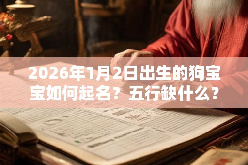 2026年1月2日出生的狗宝宝如何起名？五行缺什么？