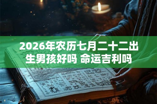 2026年农历七月二十二出生男孩好吗 命运吉利吗