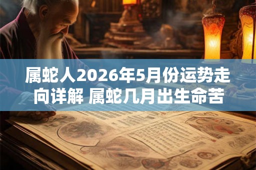 属蛇人2026年5月份运势走向详解 属蛇几月出生命苦