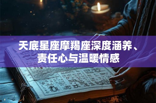 天底星座摩羯座深度涵养、责任心与温暖情感