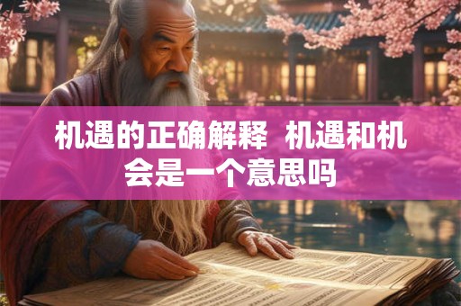 机遇的正确解释  机遇和机会是一个意思吗