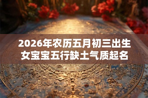 2026年农历五月初三出生女宝宝五行缺土气质起名
