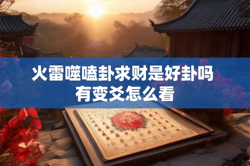 火雷噬嗑卦求财是好卦吗 有变爻怎么看
