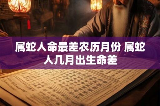 属蛇人命最差农历月份 属蛇人几月出生命差