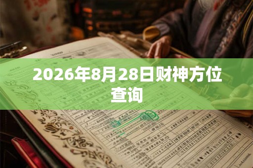2026年8月28日财神方位查询