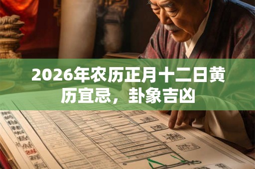 2026年农历正月十二日黄历宜忌，卦象吉凶