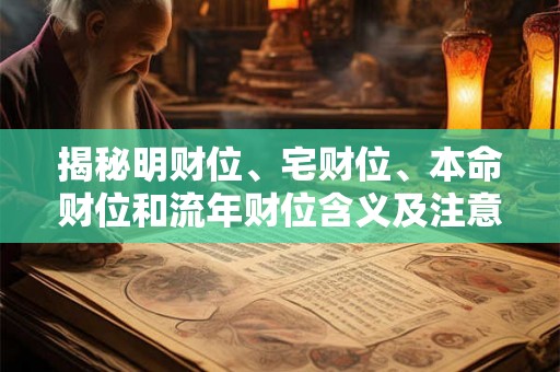 揭秘明财位、宅财位、本命财位和流年财位含义及注意事项