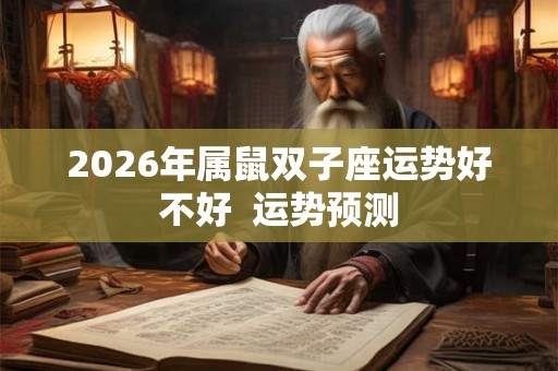 2026年属鼠双子座运势好不好  运势预测