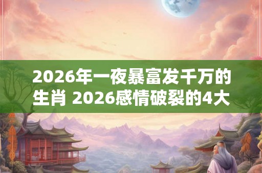 2026年一夜暴富发千万的生肖 2026感情破裂的4大生肖