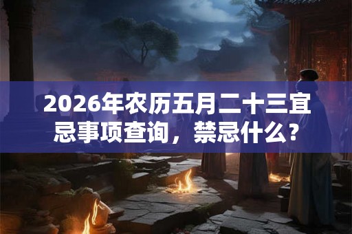 2026年农历五月二十三宜忌事项查询，禁忌什么？
